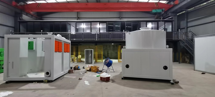 Flue gas purification of domestic waste incinerator